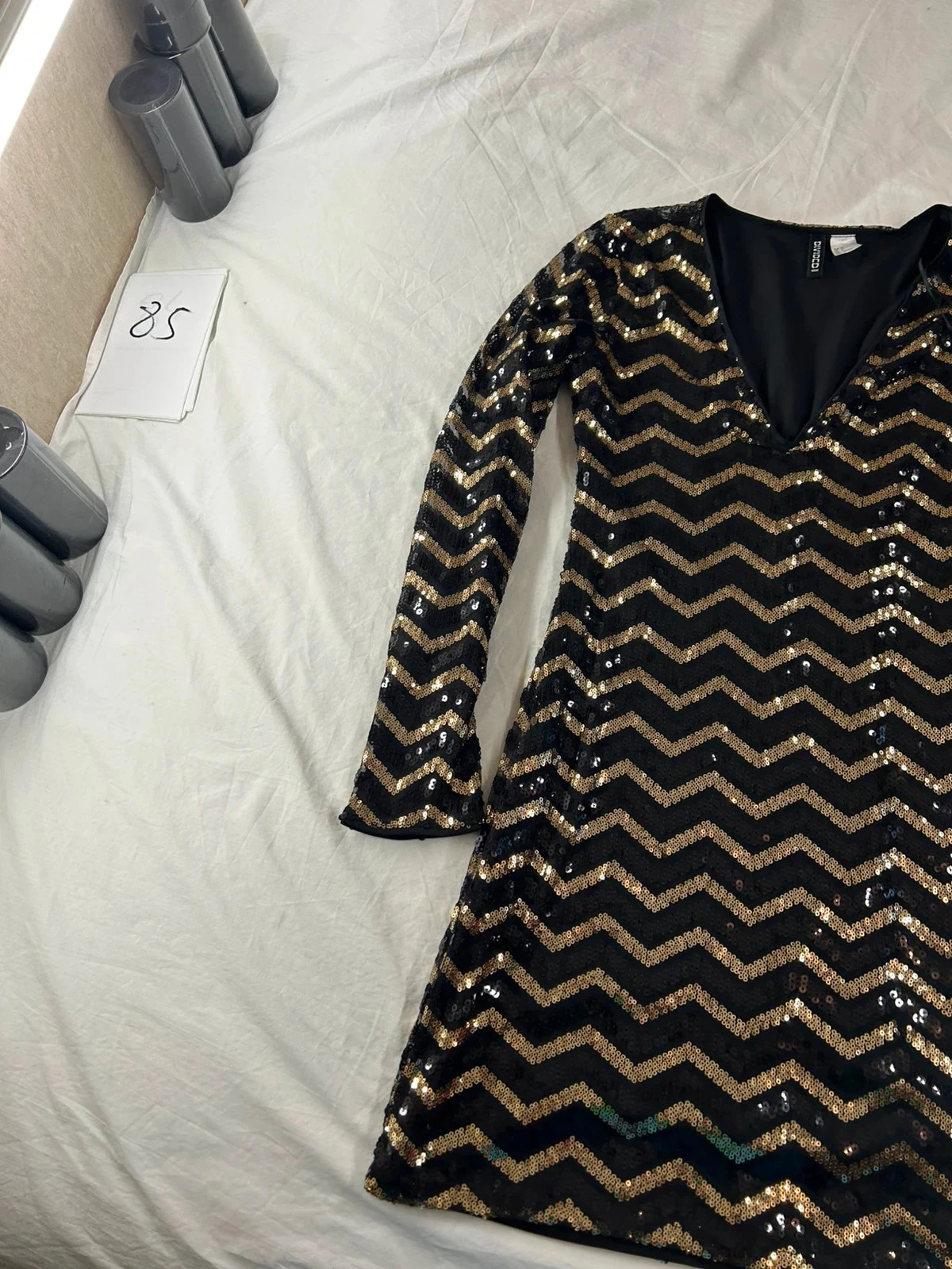 Vestido negro de pedrería vintage Divided h&m – photo 3